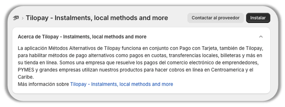 How do I set up the Tilopay Alternative Payment Method for SINPE MÓVIL on Shopify? — screen 36