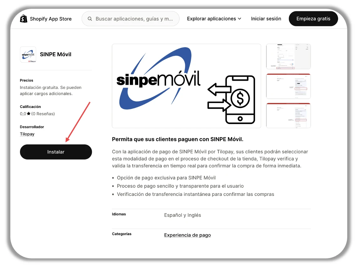 How do I set up the Tilopay Alternative Payment Method for SINPE MÓVIL on Shopify? — screen 37