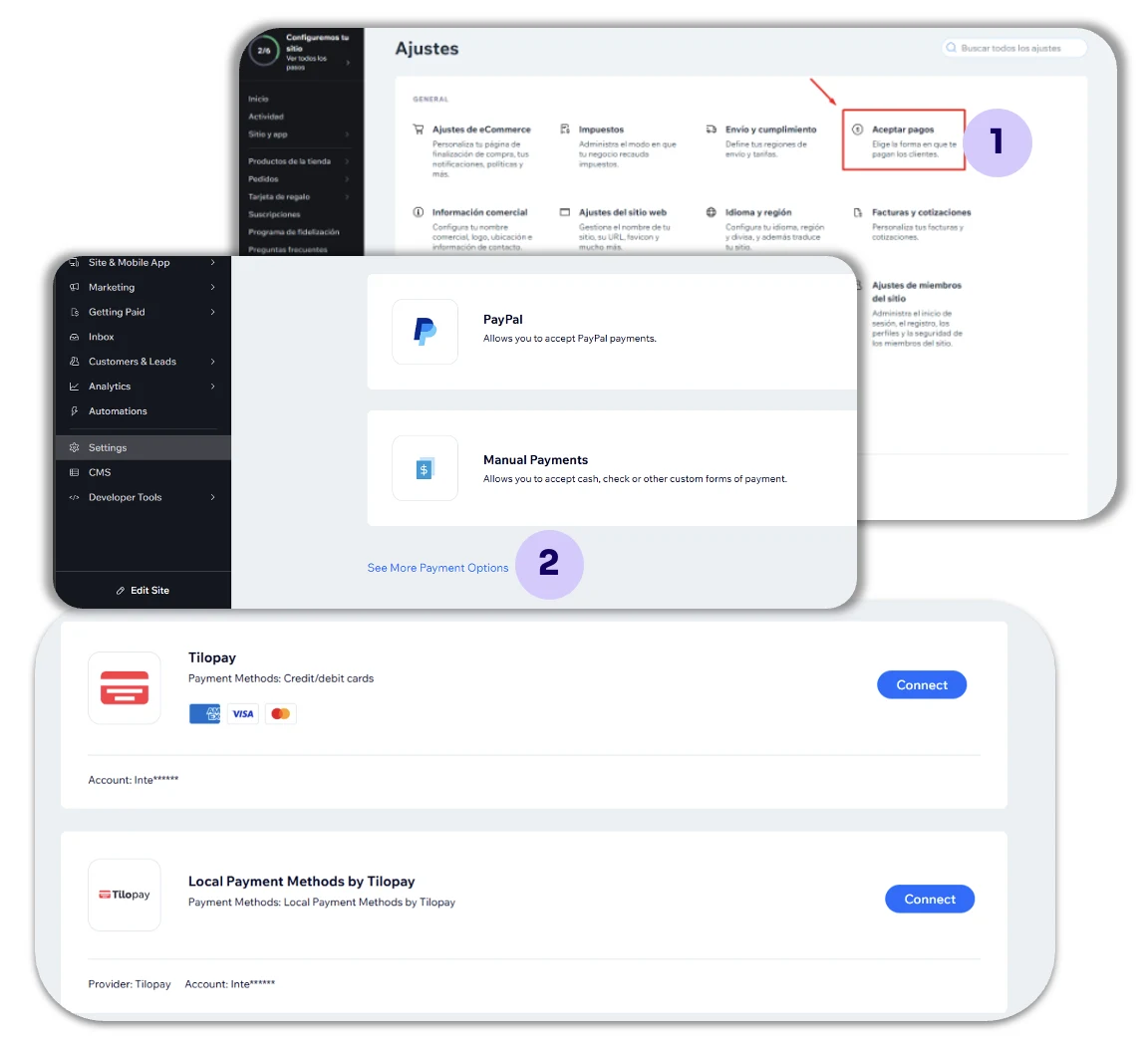 How Do I Set Up the Tilopay Payment Method for Credit or Debit Card Payments in WIX? — screen 64
