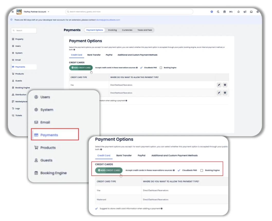 What are the requirements for integrating Tilopay with Cloudbeds? — screen 119