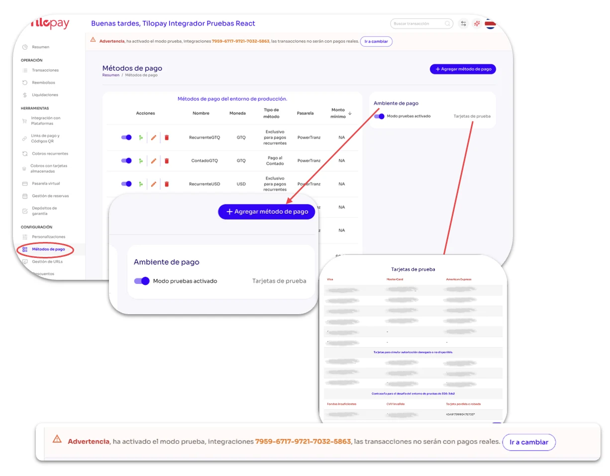 How Do I Add Cardinal as a Payment Method in Tilopay? — screen 164