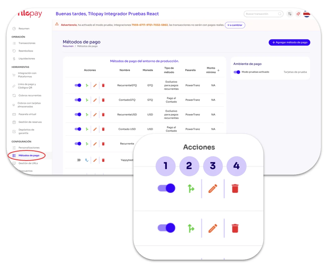 How Do I Add Credix as a Payment Method in Tilopay? — screen 170
