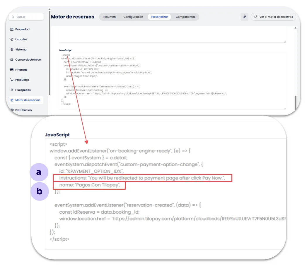 Cloudbeds Setup in Tilopay