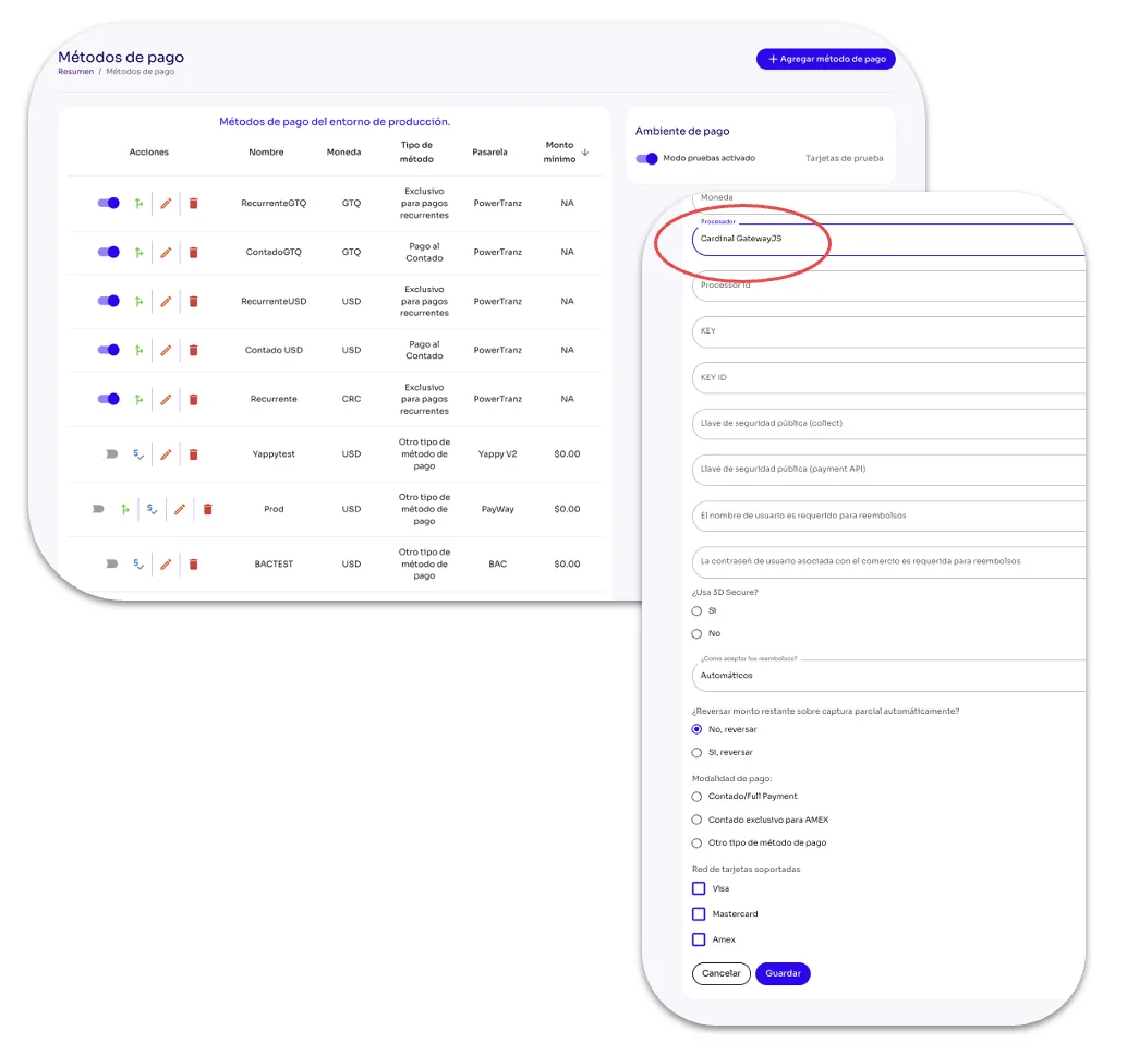 How Do I Add Cardinal as a Payment Method in Tilopay? — screen 168