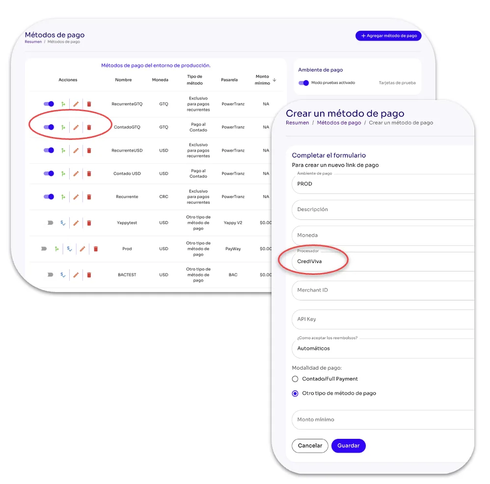 How Do I Add Crediviva as a Payment Method in Tilopay? — screen 218