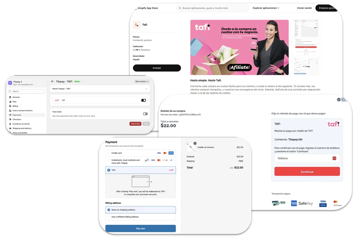 ¿Cómo configuro el Método de Pago Alternativo Tilopay para  Tafi en  Shopify? — pantalla 49