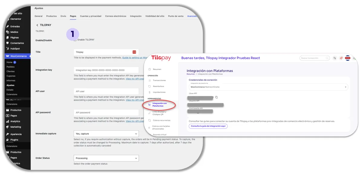 How do you configure the Tilopay Payment Method for credit or debit card payments in WooCommerce? — screen 73